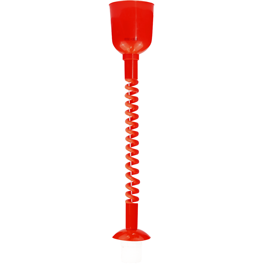 LARGE RED ENAMEL RETRACTABLE CORD LIGHT - DYKE & DEAN