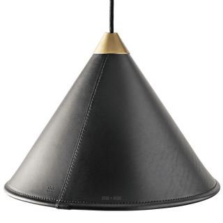 LEATHER CONE LAMP BLACK - DYKE & DEAN