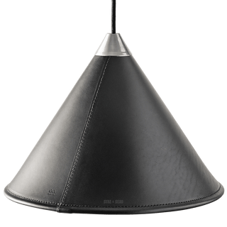 LEATHER CONE LAMP BLACK - DYKE & DEAN