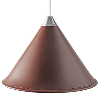 LEATHER CONE LAMP CHOCOLATE - DYKE & DEAN