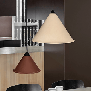 LEATHER CONE LAMP GREEN GRASS - DYKE & DEAN