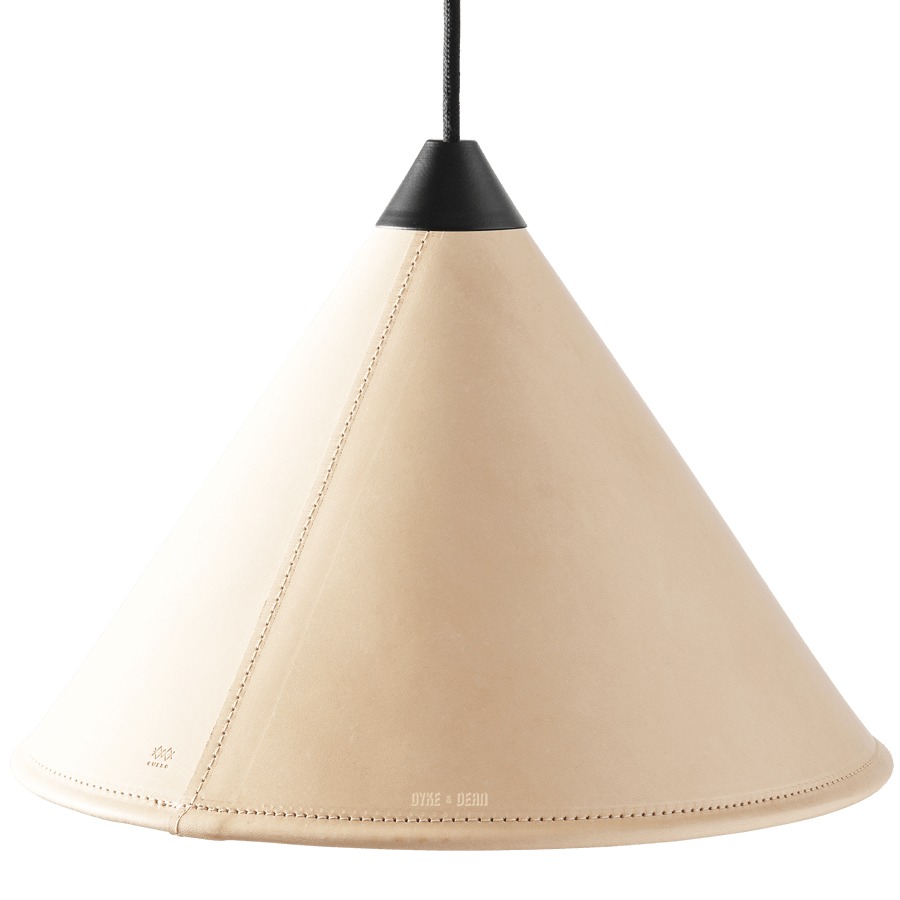 LEATHER CONE LAMP NATURAL CRUDE - DYKE & DEAN