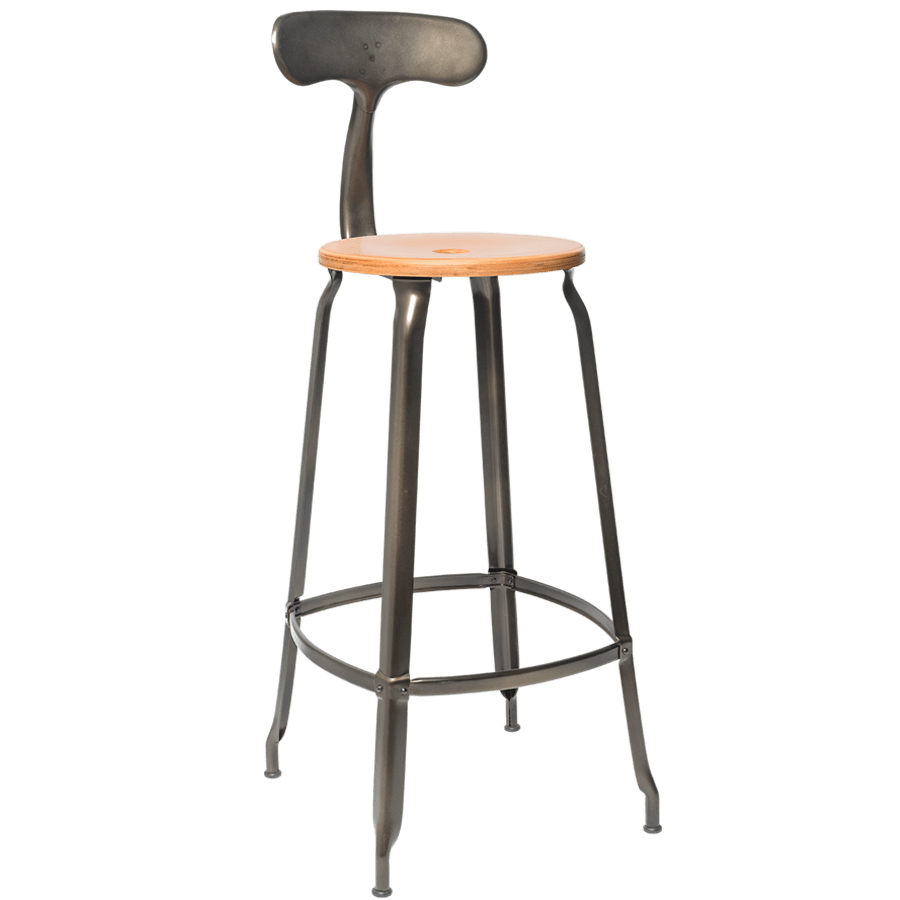 NICOLLE CHAIR STEEL WOOD SEAT 75cm - DYKE & DEAN