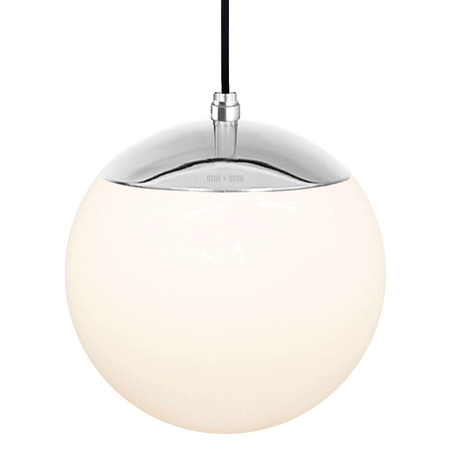 OPAL GLOBE PENDANT CHROME 200mm - DYKE & DEAN