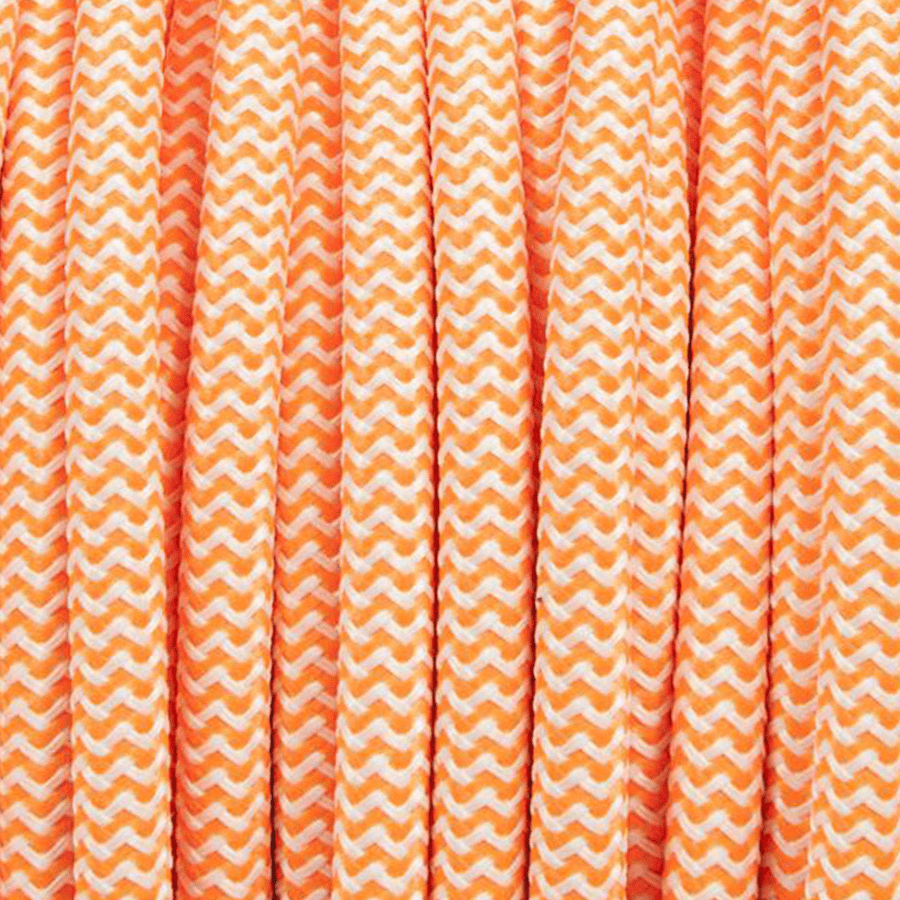 ORANGE & WHITE ZIG ZAG FABRIC CABLE - DYKE & DEAN