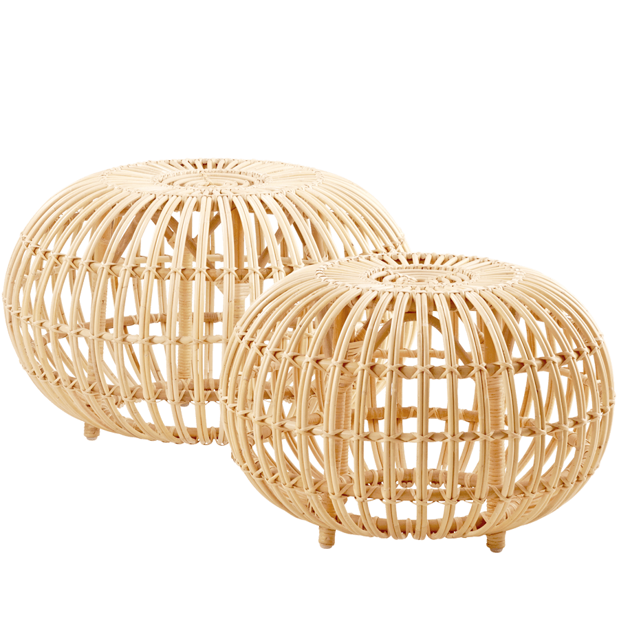 OTTOMAN RATTAN LARGE - DYKE & DEAN