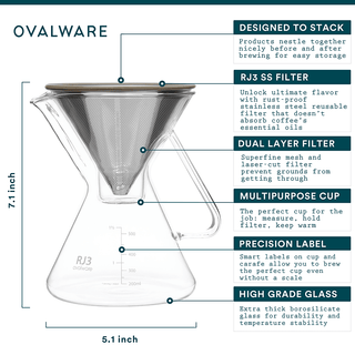 OVALWARE RJ3 POUR OVER COFFEE MAKER SET - DYKE & DEAN