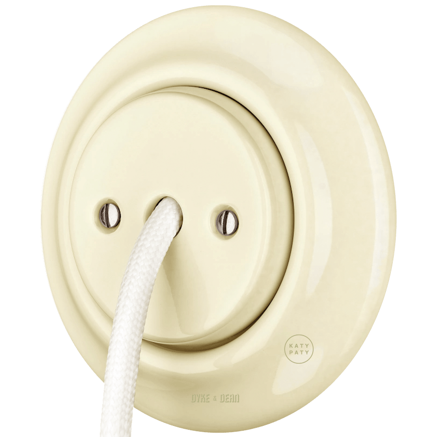 PORCELAIN WALL CABLE GLAND SOCKET VANILLA - DYKE & DEAN