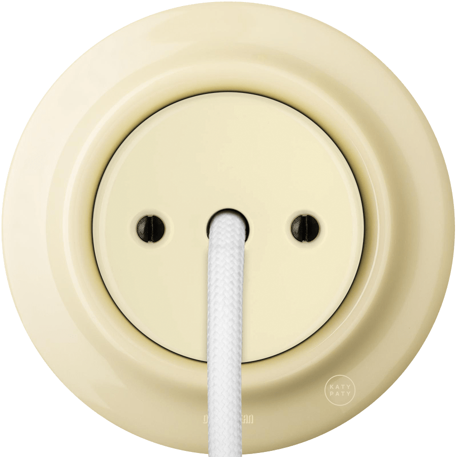 PORCELAIN WALL CABLE GLAND SOCKET VANILLA - DYKE & DEAN