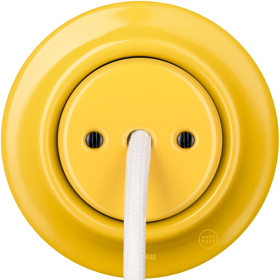 PORCELAIN WALL CABLE GLAND SOCKET YELLOW - DYKE & DEAN