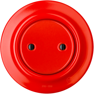 PORCELAIN WALL END PLUG SOCKET RED - DYKE & DEAN