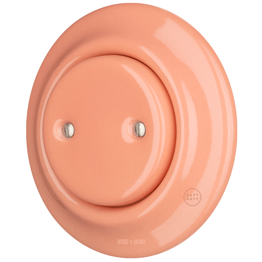 PORCELAIN WALL END PLUG SOCKET SALMON - DYKE & DEAN