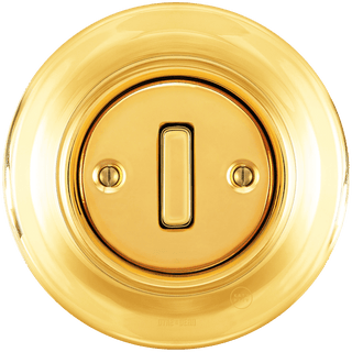 PORCELAIN WALL LIGHT SWITCH GOLD SLIM BUTTON - DYKE & DEAN