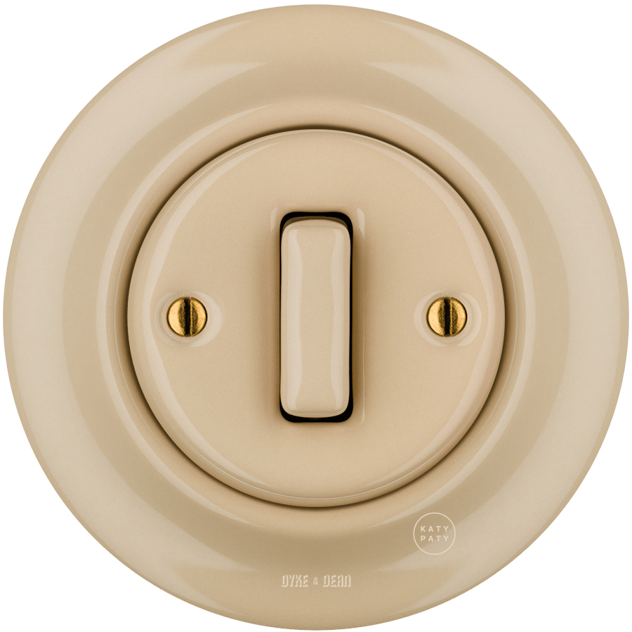 PORCELAIN WALL LIGHT SWITCH SAND SLIM BUTTON - DYKE & DEAN