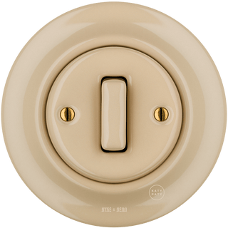 PORCELAIN WALL LIGHT SWITCH SAND SLIM BUTTON - DYKE & DEAN