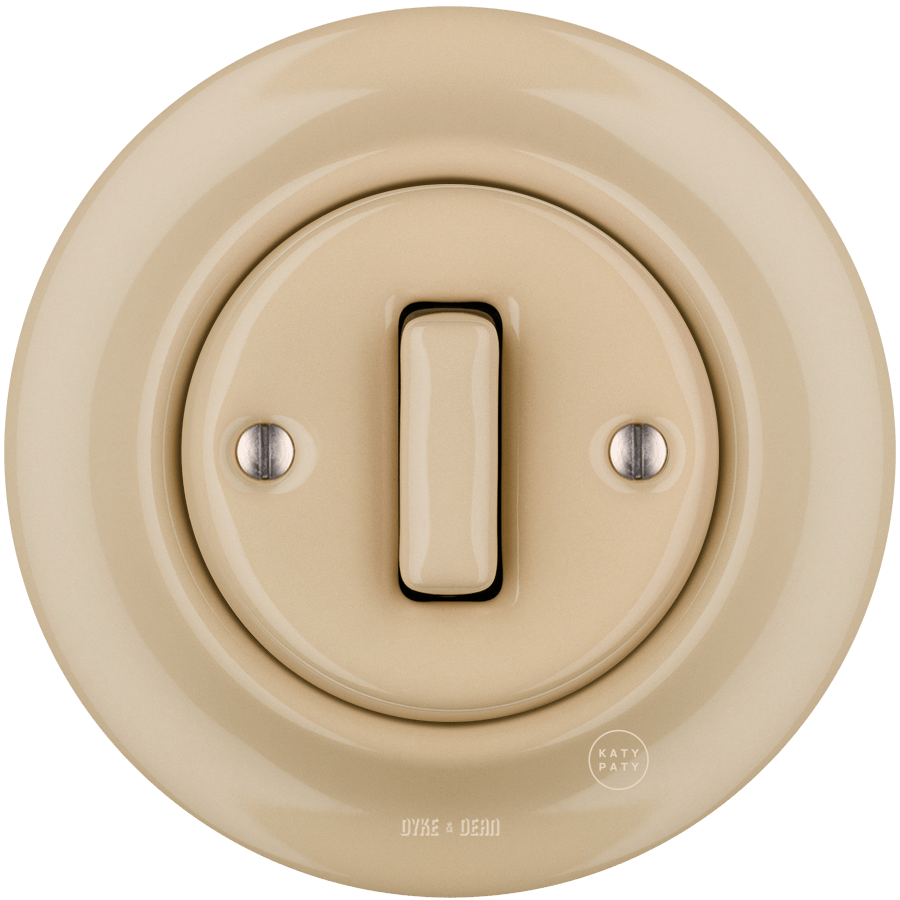 PORCELAIN WALL LIGHT SWITCH SAND SLIM BUTTON - DYKE & DEAN