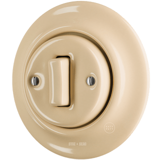 PORCELAIN WALL LIGHT SWITCH SAND SLIM BUTTON - DYKE & DEAN