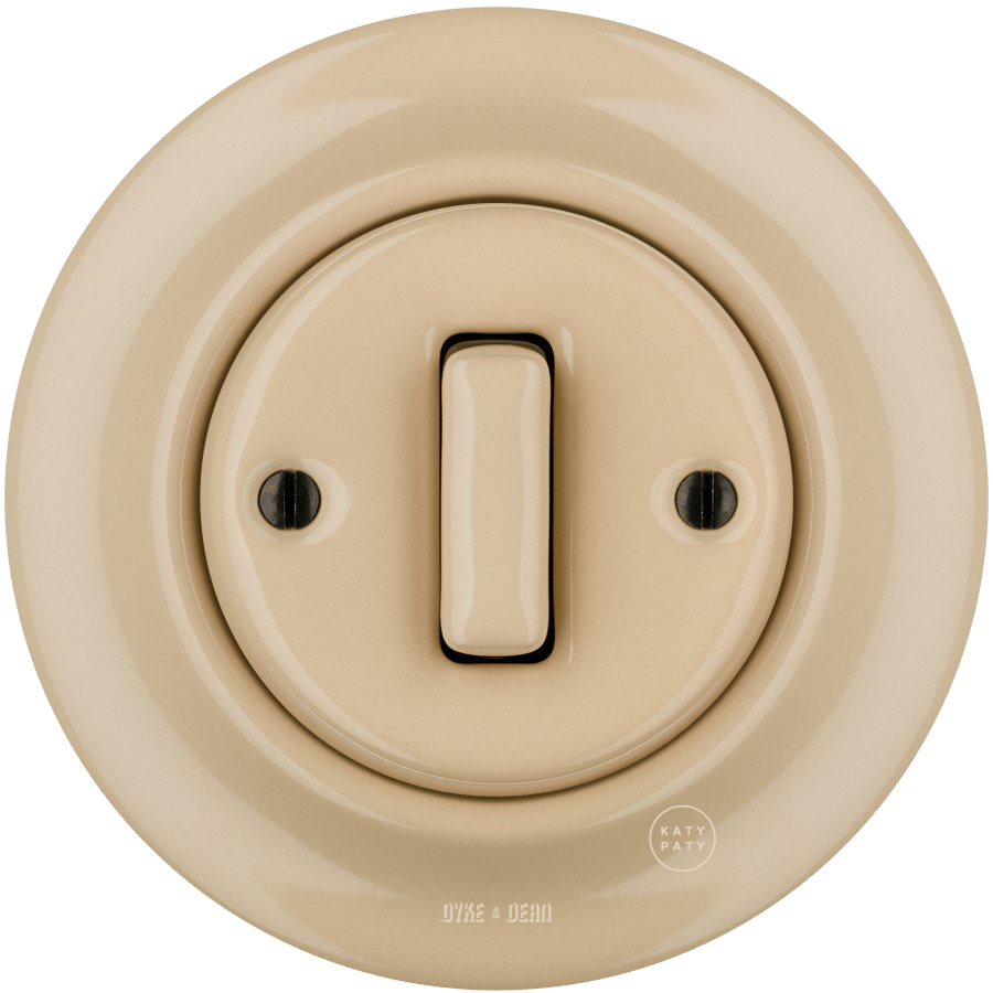 PORCELAIN WALL LIGHT SWITCH SAND SLIM BUTTON - DYKE & DEAN