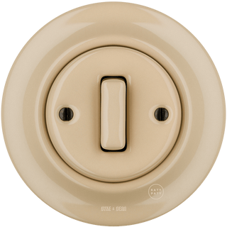 PORCELAIN WALL LIGHT SWITCH SAND SLIM BUTTON - DYKE & DEAN