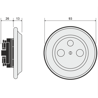 PORCELAIN WALL SOCKET ASH GREY TV ANTENNA - DYKE & DEAN