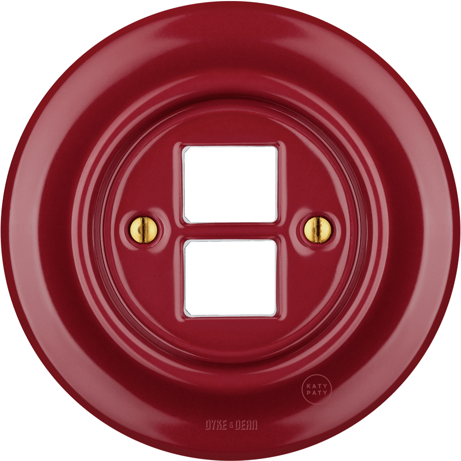 PORCELAIN WALL SOCKET BURGUNDY PC/USB - DYKE & DEAN