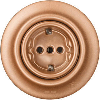 PORCELAIN WALL SOCKET COPPER SCHUKO - DYKE & DEAN