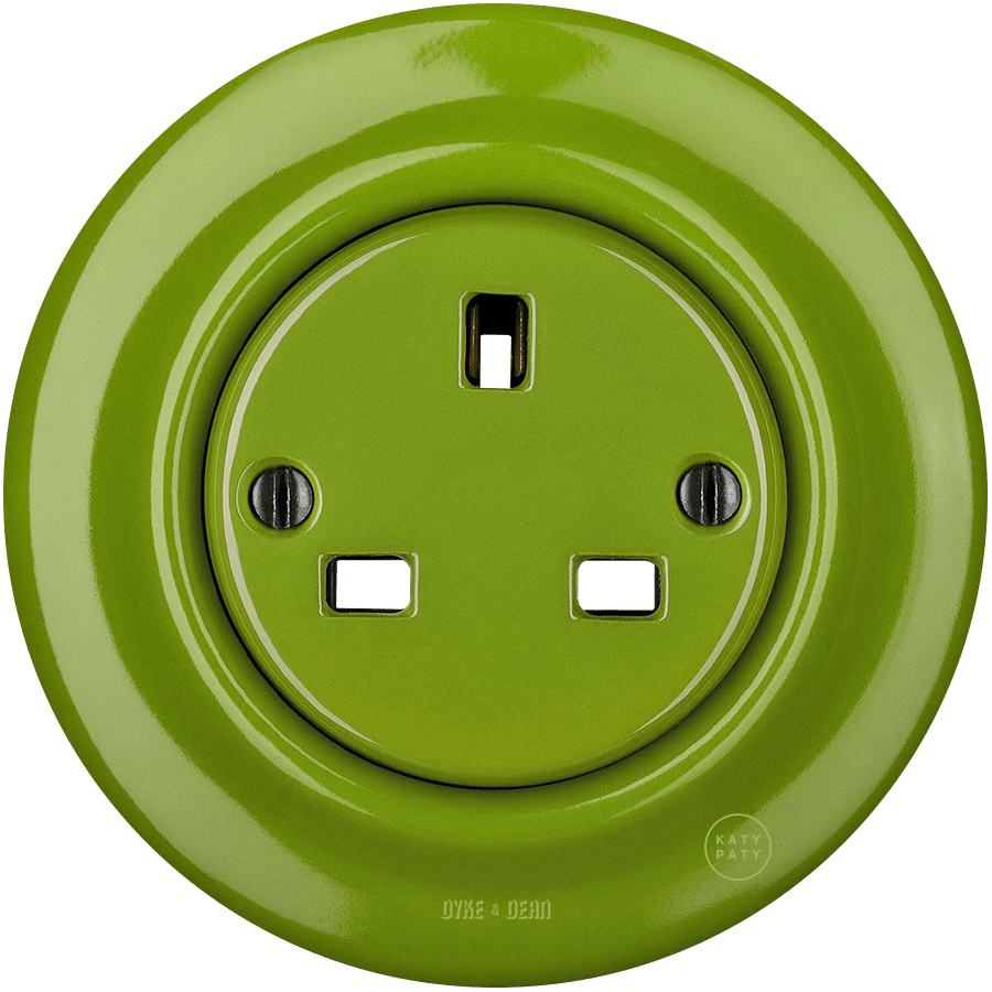 PORCELAIN WALL SOCKET GREEN UK - DYKE & DEAN