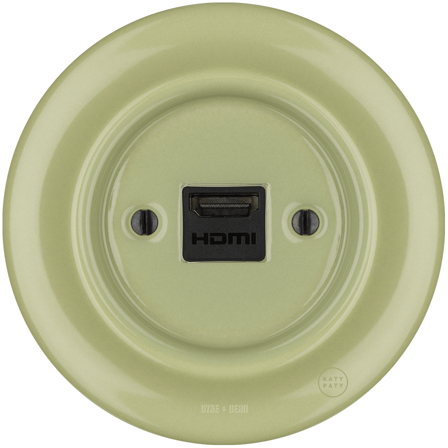 PORCELAIN WALL SOCKET MOSS GREEN HDMI - DYKE & DEAN