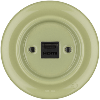 PORCELAIN WALL SOCKET MOSS GREEN HDMI - DYKE & DEAN