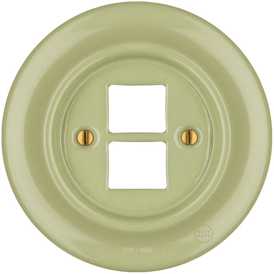 PORCELAIN WALL SOCKET MOSS GREEN PC/USB - DYKE & DEAN