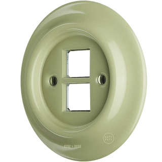 PORCELAIN WALL SOCKET MOSS GREEN PC/USB - DYKE & DEAN