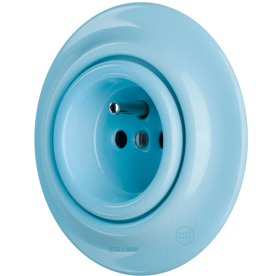 PORCELAIN WALL SOCKET PASTEL BLUE - DYKE & DEAN