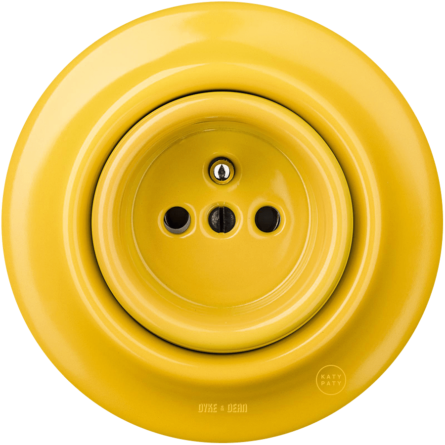 PORCELAIN WALL SOCKET YELLOW - DYKE & DEAN