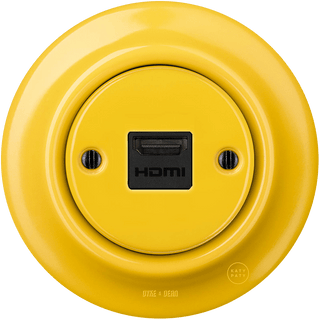 PORCELAIN WALL SOCKET YELLOW HDMI - DYKE & DEAN