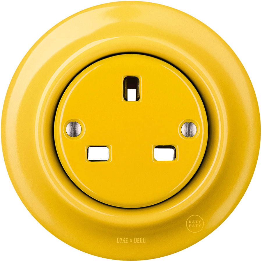 PORCELAIN WALL SOCKET YELLOW UK - DYKE & DEAN