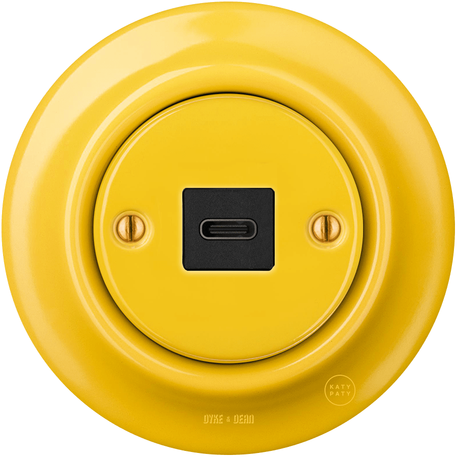 PORCELAIN WALL SOCKET YELLOW USB-C - DYKE & DEAN