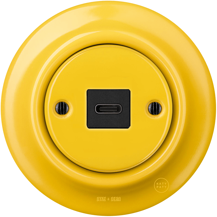 PORCELAIN WALL SOCKET YELLOW USB-C - DYKE & DEAN