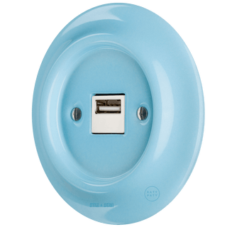 PORCELAIN WALL USB CHARGER PASTEL BLUE - DYKE & DEAN