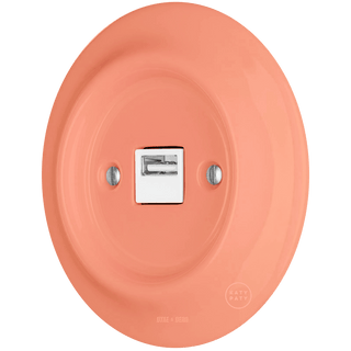 PORCELAIN WALL USB CHARGER SALMON - DYKE & DEAN