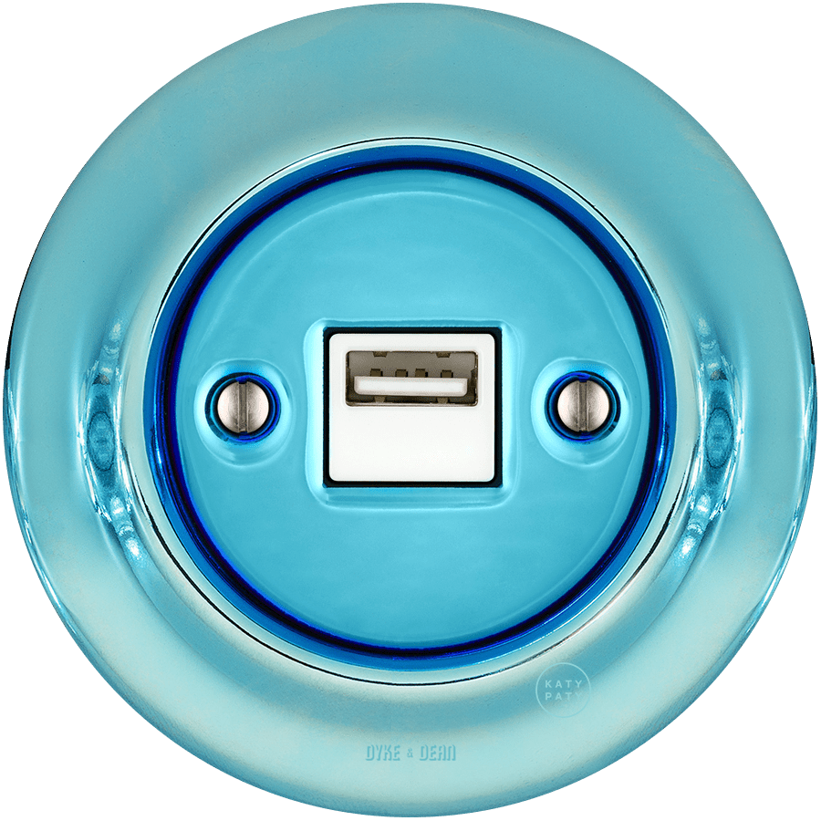PORCELAIN WALL USB CHARGER SKY BLUE - DYKE & DEAN