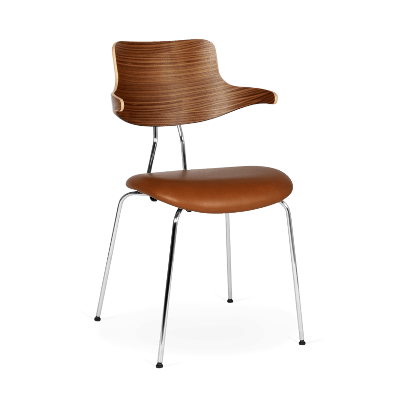 VL118 LEATHER & WOOD CHAIR - DYKE & DEAN