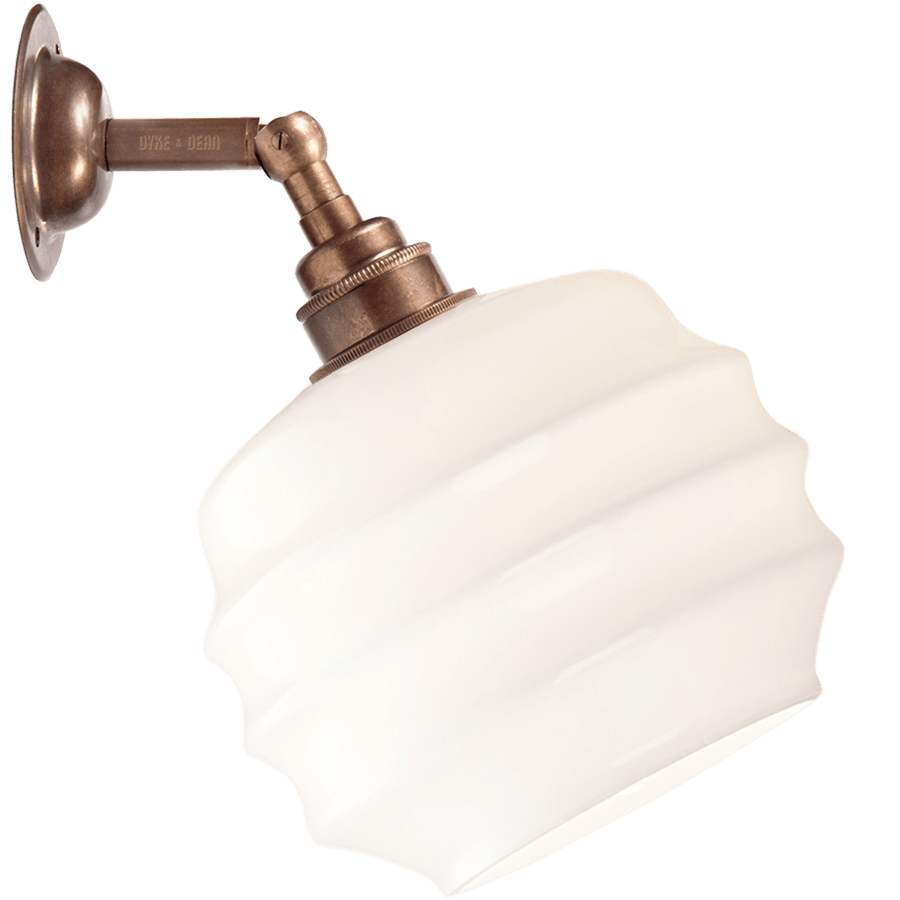 WALL ARM OPAL RIPPLE GLASS SHADE SMALL - DYKE & DEAN