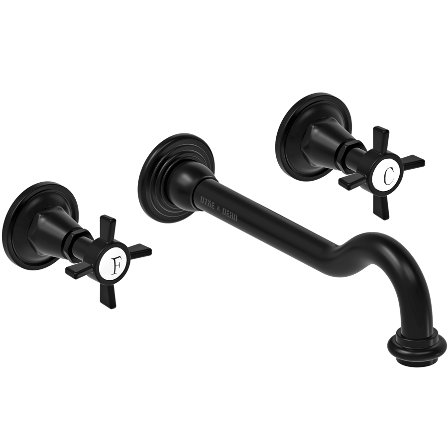 WALL MOUNTED SPOUT DROP CROSS TAPS - DYKE & DEAN