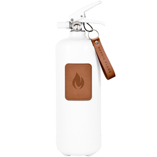 WHITE DARK LEATHER CLASSIC FIRE EXTINGUISHER - DYKE & DEAN