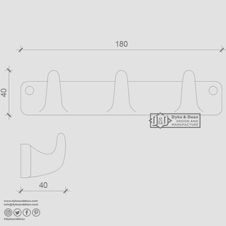 WHITE PORCELAIN HOOK 3 - DYKE & DEAN