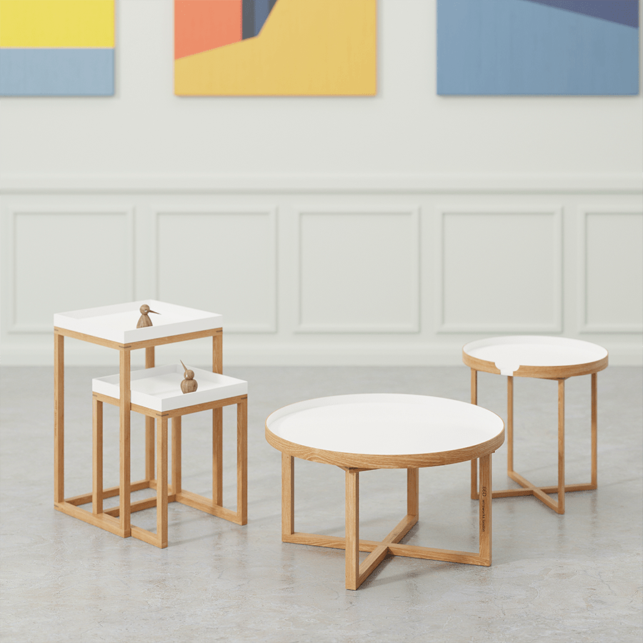 WIREWORKS DAMIEN ROUND SIDE TABLES - DYKE & DEAN