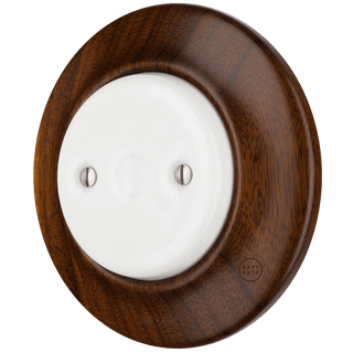 WOODEN PORCELAIN WALL SOCKET NUCLEUS END PLUG - DYKE & DEAN