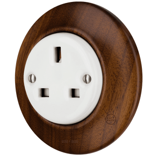 WOODEN PORCELAIN WALL SOCKET NUCLEUS UK - DYKE & DEAN