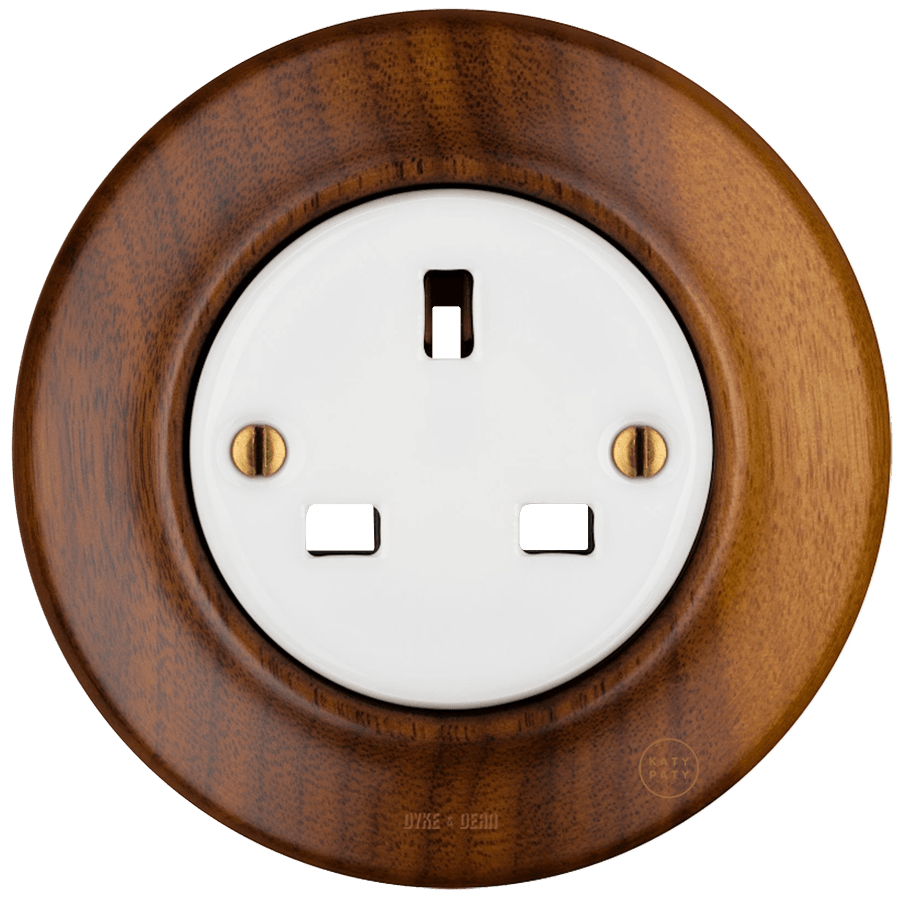 WOODEN PORCELAIN WALL SOCKET NUCMAG UK - DYKE & DEAN